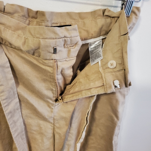 Banana Republic Blake crop khaki trousers size 6 petite linen blend lightweight - Picture 7 of 12